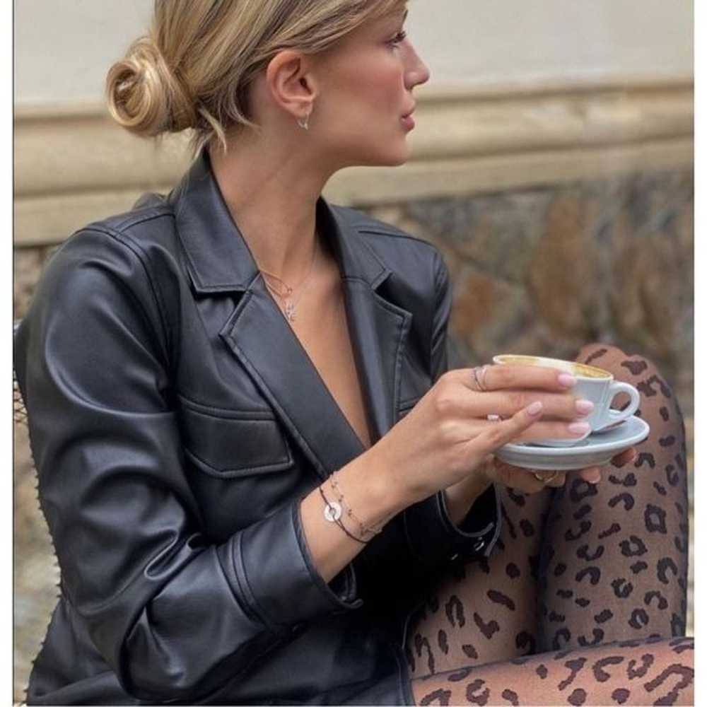 Zara Faux Leather Wrap Toe Front Dress Black Size… - image 2
