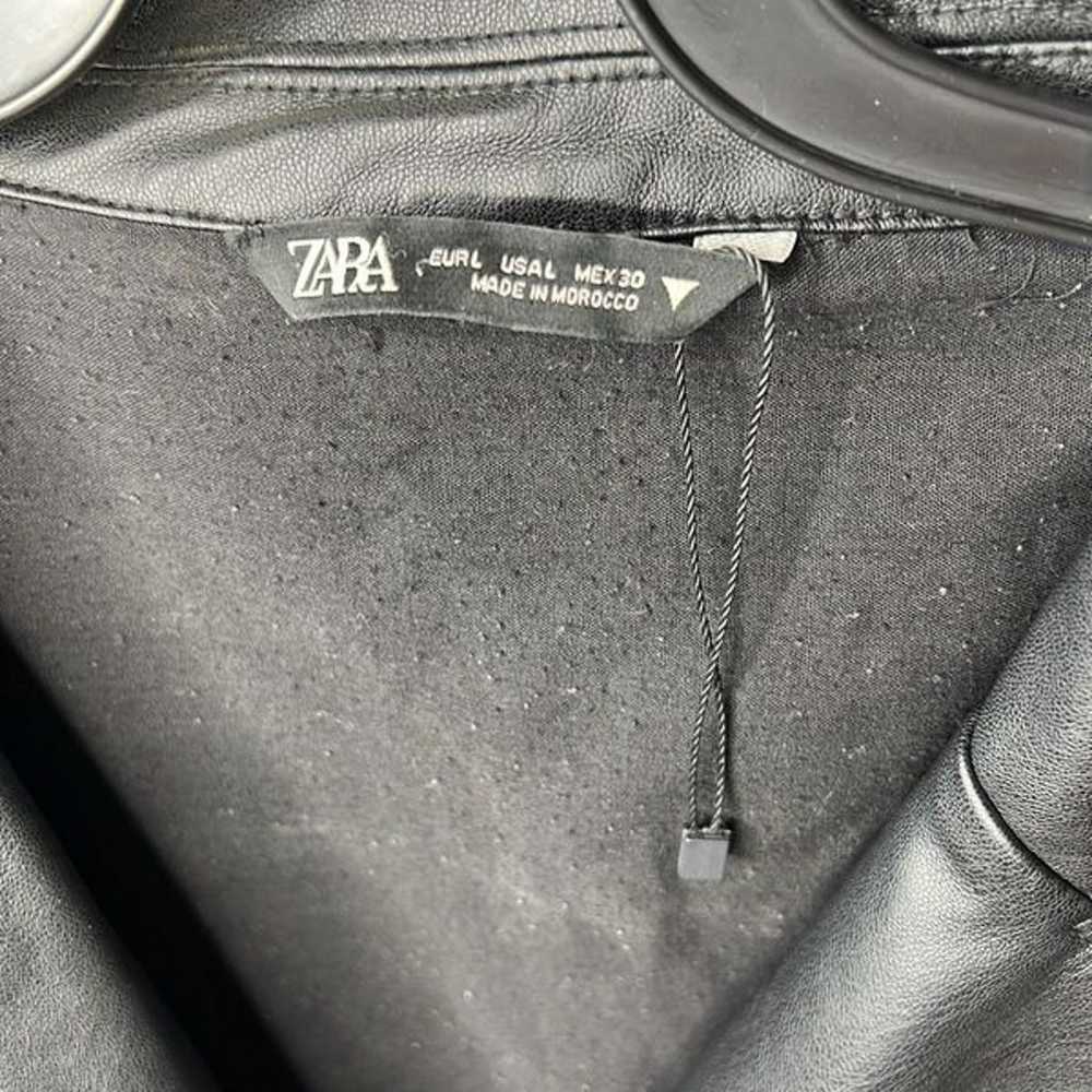 Zara Faux Leather Wrap Toe Front Dress Black Size… - image 4