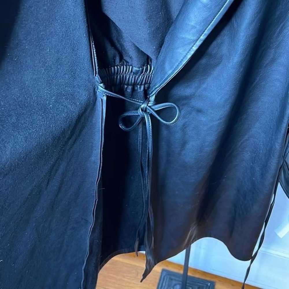 Zara Faux Leather Wrap Toe Front Dress Black Size… - image 5