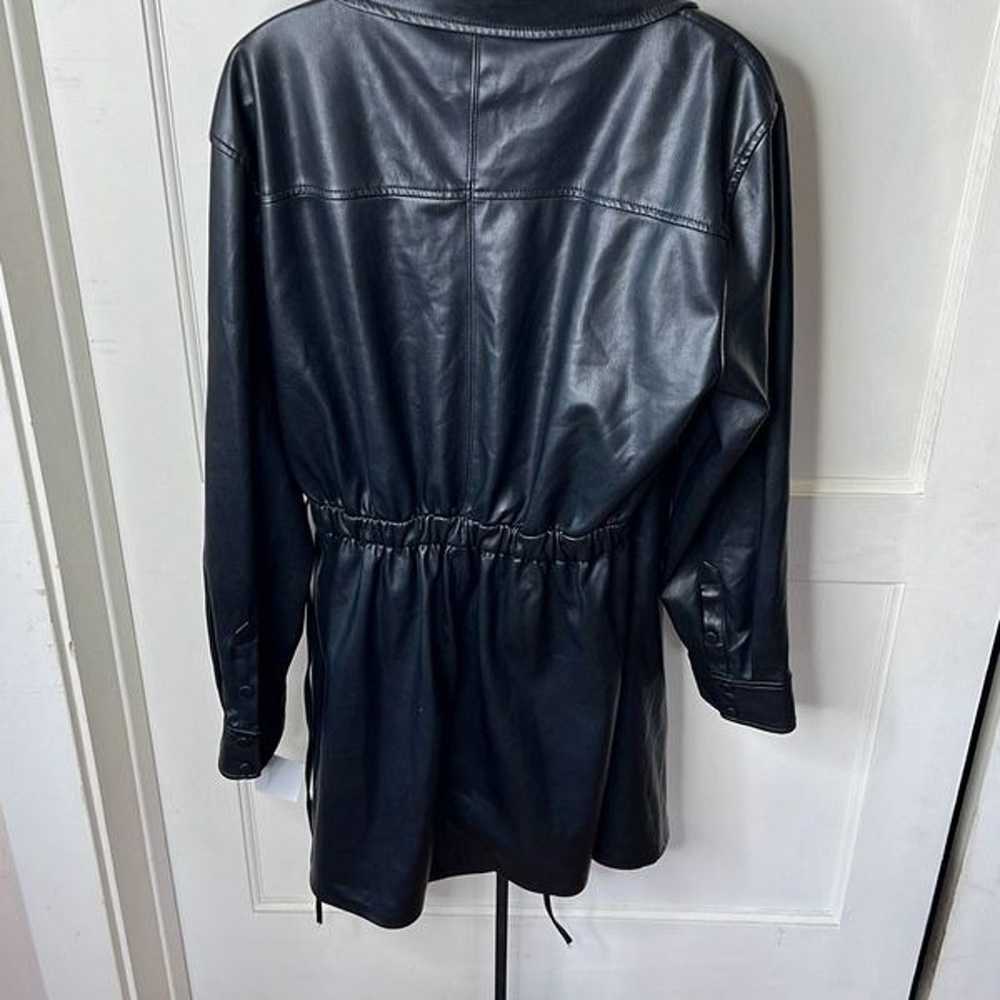 Zara Faux Leather Wrap Toe Front Dress Black Size… - image 7