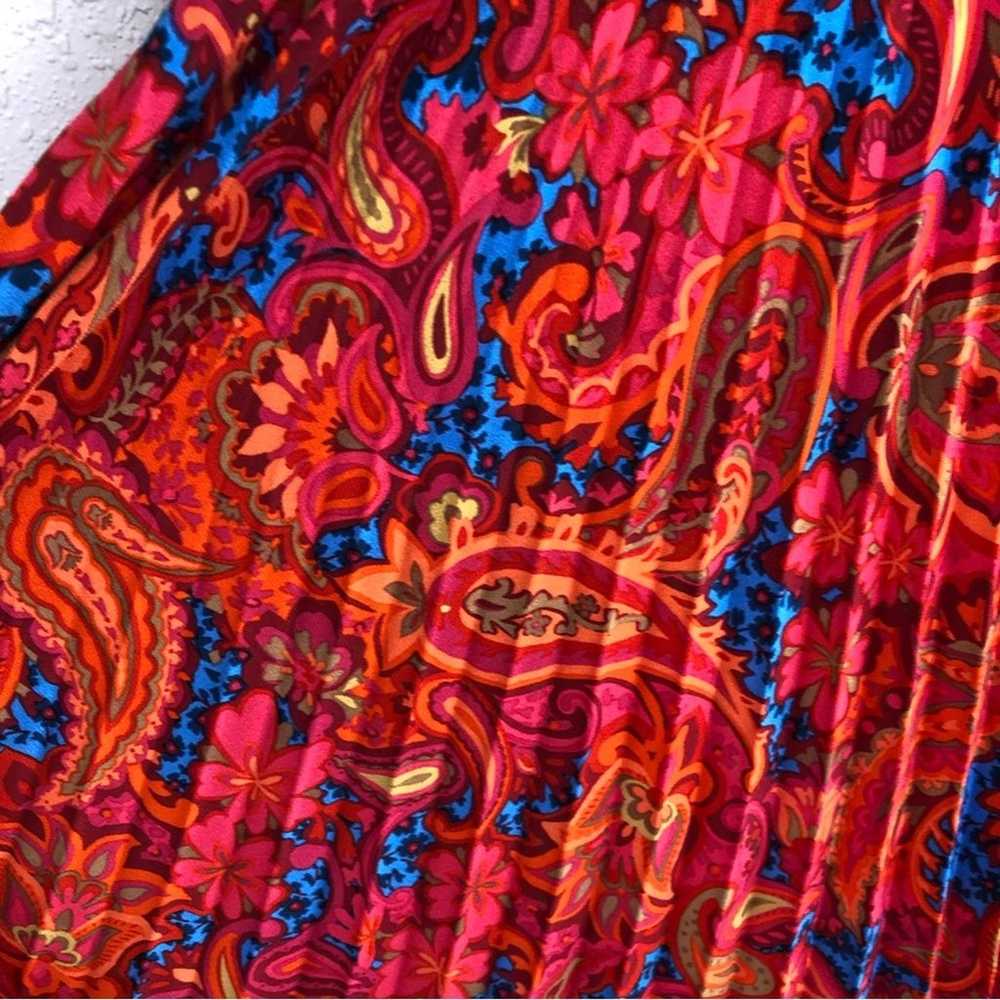 Nanette Lepore orange pink blue floral paisley ac… - image 9