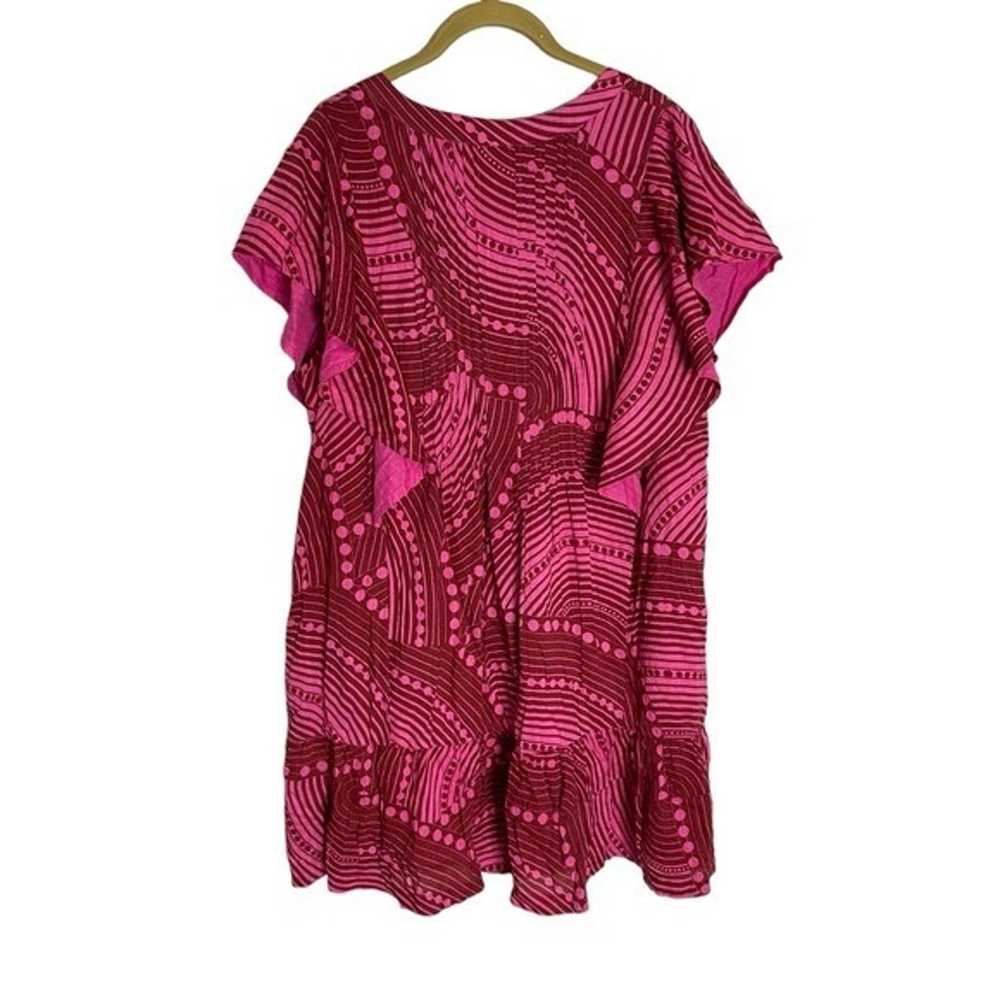 Anthropologie Maeve Red Pink Geometric Flutter Sl… - image 8