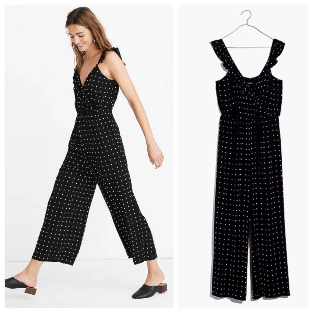 Madewell Ruffle Front Wrap Jumpsuit in Grid Polka… - image 2