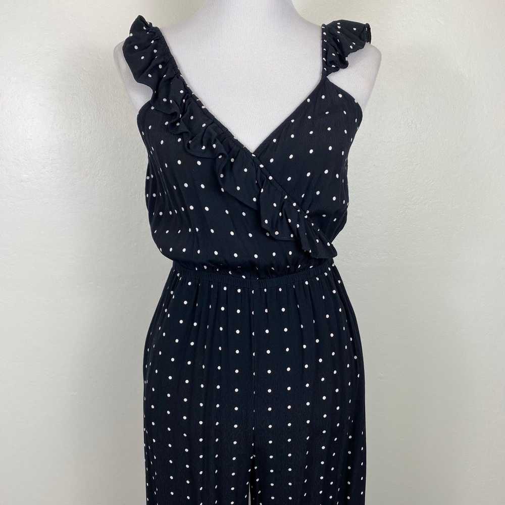 Madewell Ruffle Front Wrap Jumpsuit in Grid Polka… - image 4