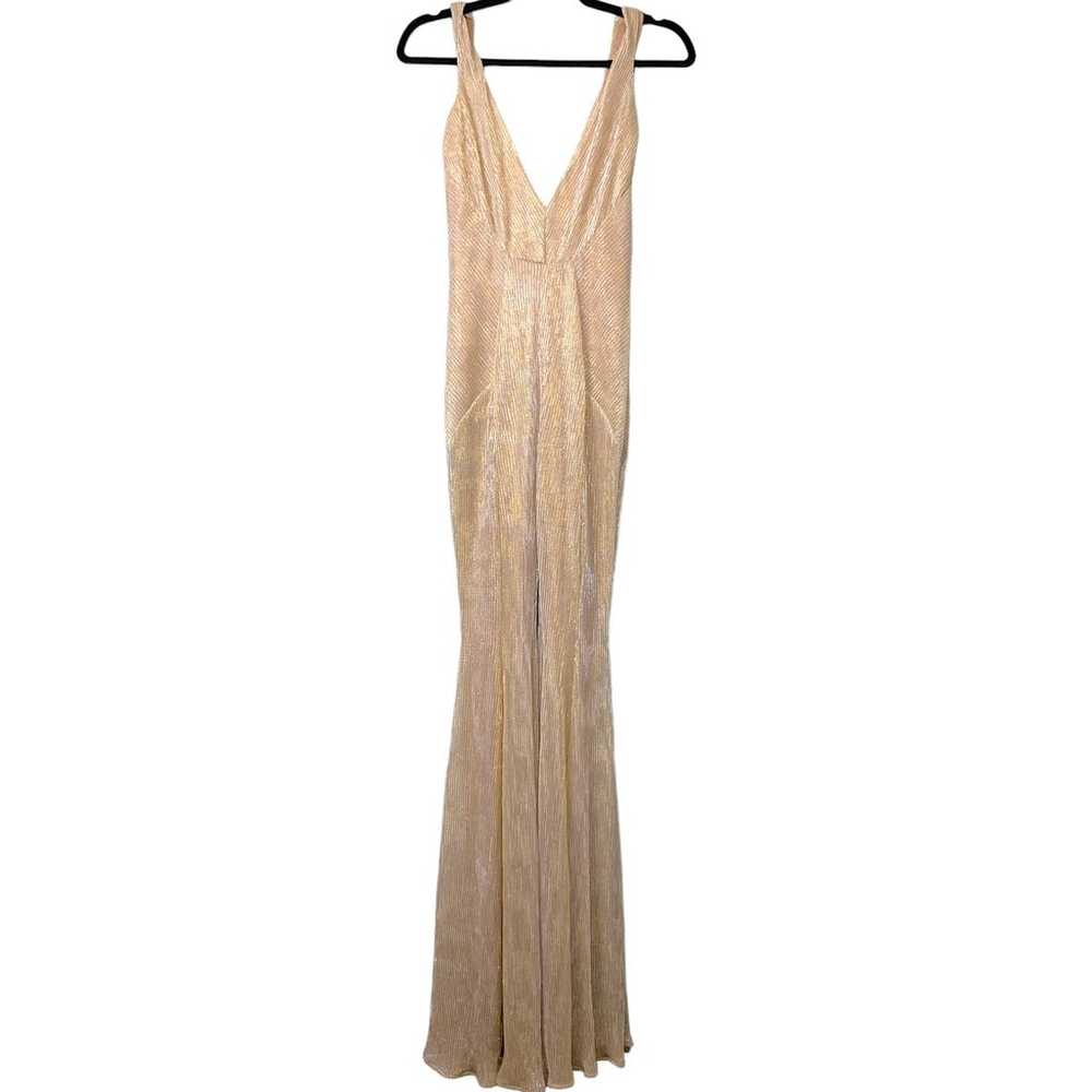 House of CB Fallon Jumpsuit Gold Champagne Metall… - image 4