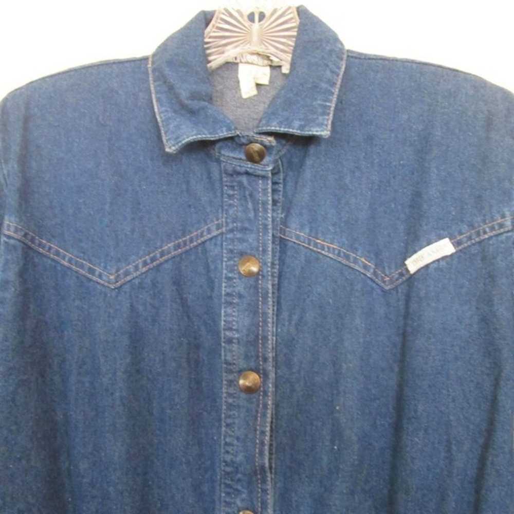 1980s vintage western denim rodeo cowgirl dress s… - image 2