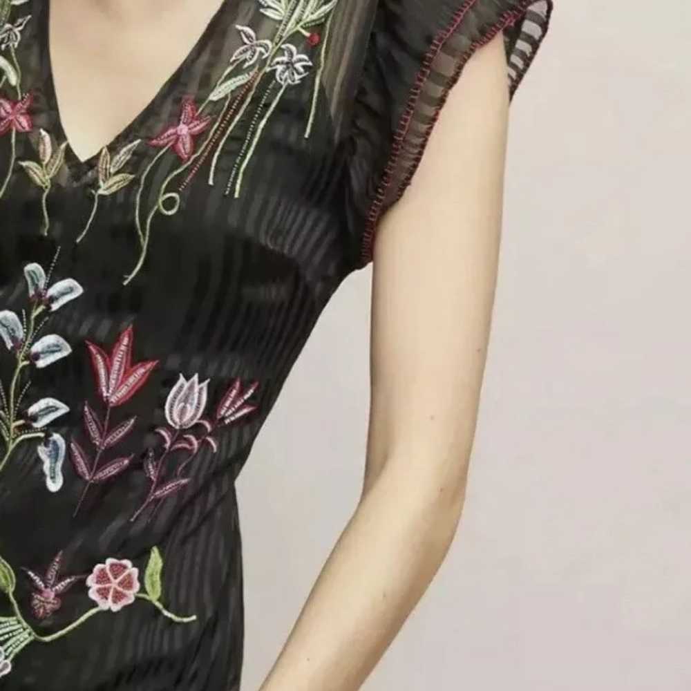 Anthropologie Not So Serious black Beaded Embroid… - image 2