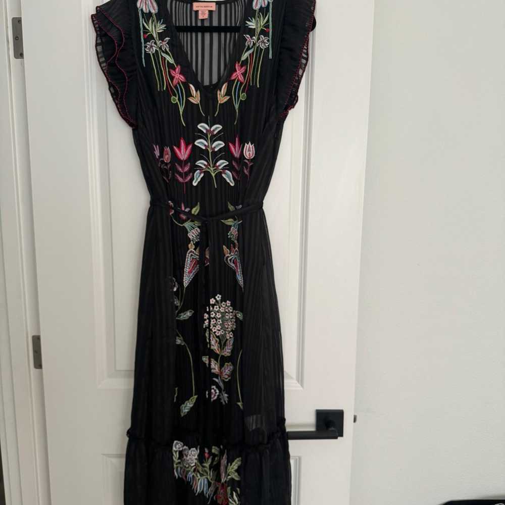 Anthropologie Not So Serious black Beaded Embroid… - image 4