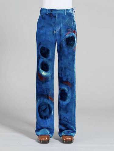 Marni o1w1db10524 Printed Silk Pants in Blue