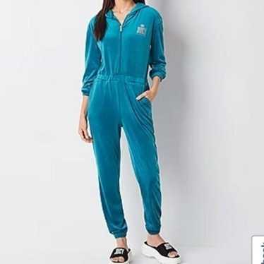 NWT Juicy By Juicy Couture Jumpsuit peacock Velou… - image 1