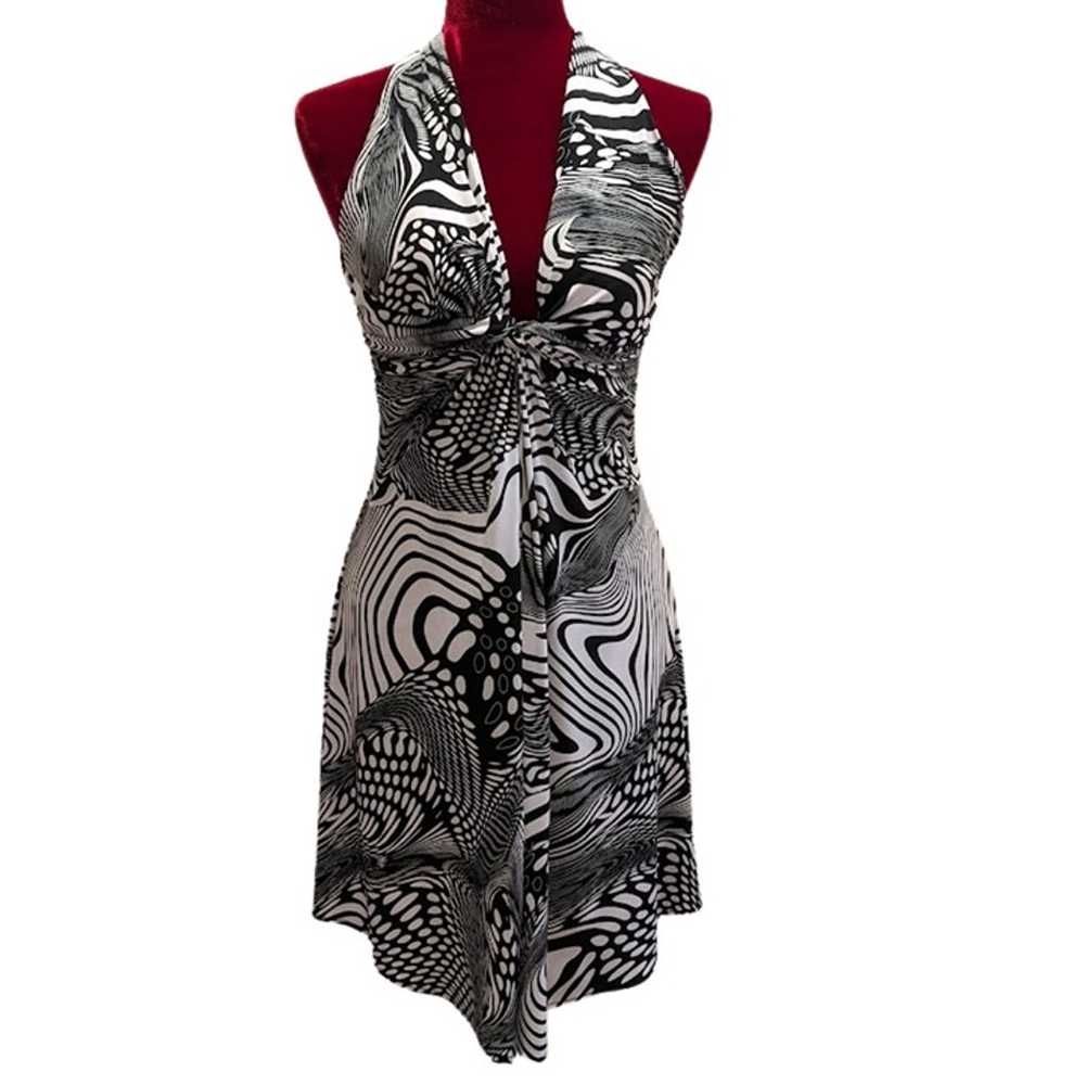 EUC Janine Women's Vintage Abstract Halter Open-B… - image 3