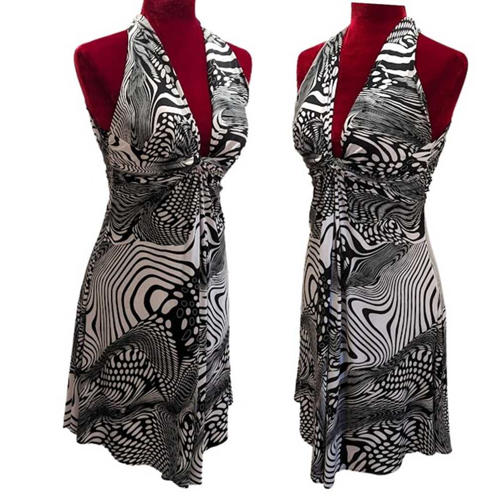 EUC Janine Women's Vintage Abstract Halter Open-B… - image 5