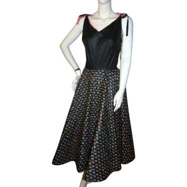 Vintage 1950s Full Skirt Designer DRESS By Nona N… - image 1