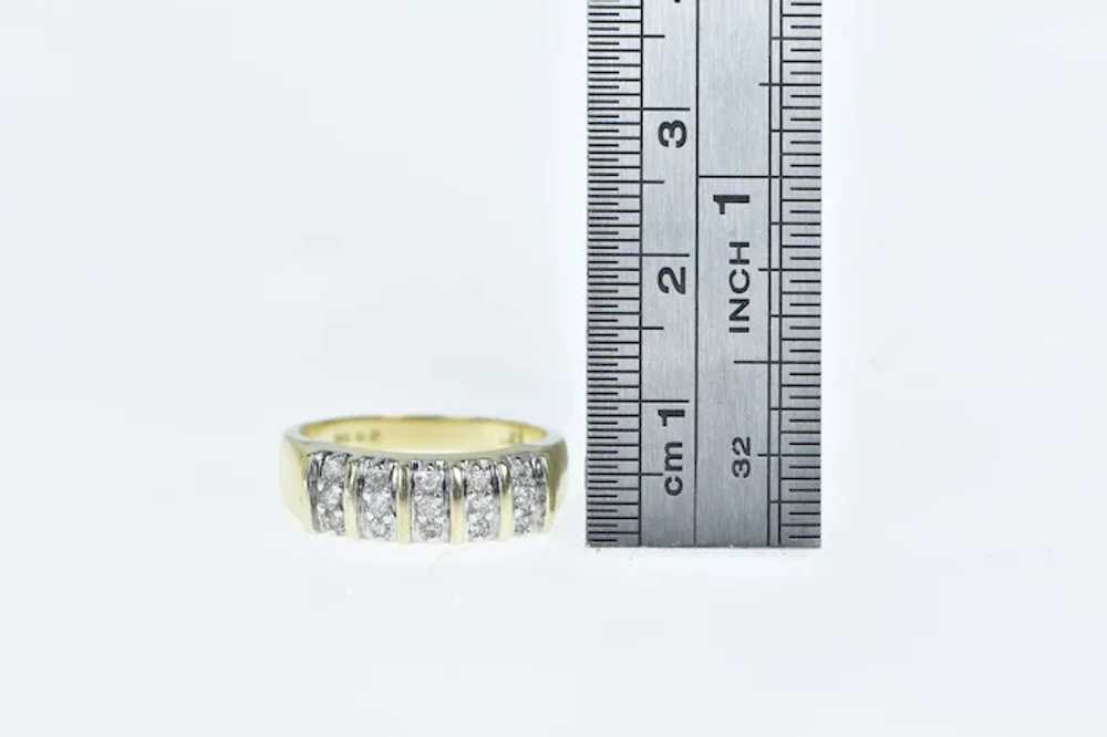 14K Diamond Squared Vintage Cluster Band Ring Siz… - image 4