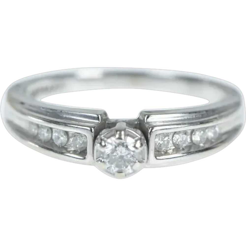 14K 0.34 Ctw Diamond Classic Promise Ring Size 8.… - image 1