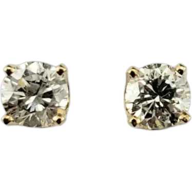 14 Karat Yellow Gold Diamond Stud Earrings #17533 - image 1