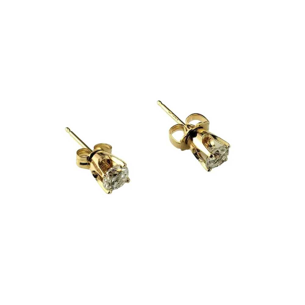 14 Karat Yellow Gold Diamond Stud Earrings #17533 - image 4