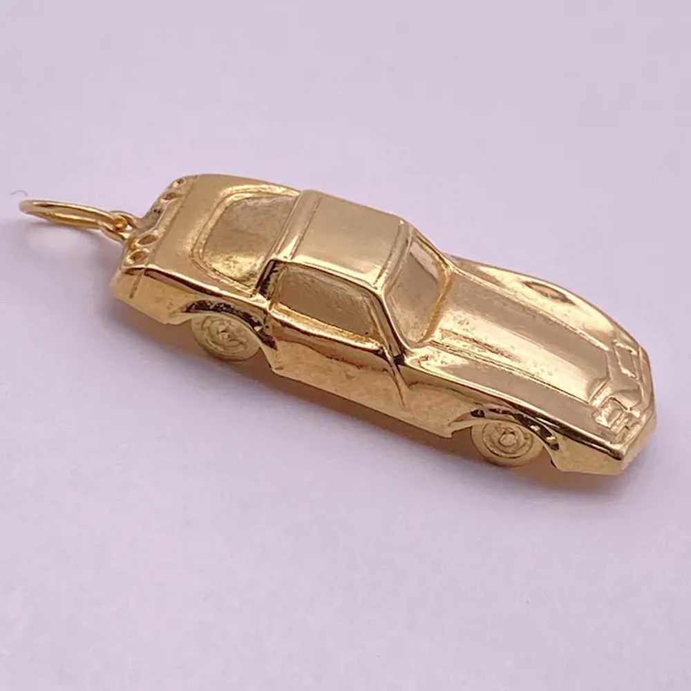 Corvette Sports Car Vintage Pendant Charm 14K Gol… - image 2