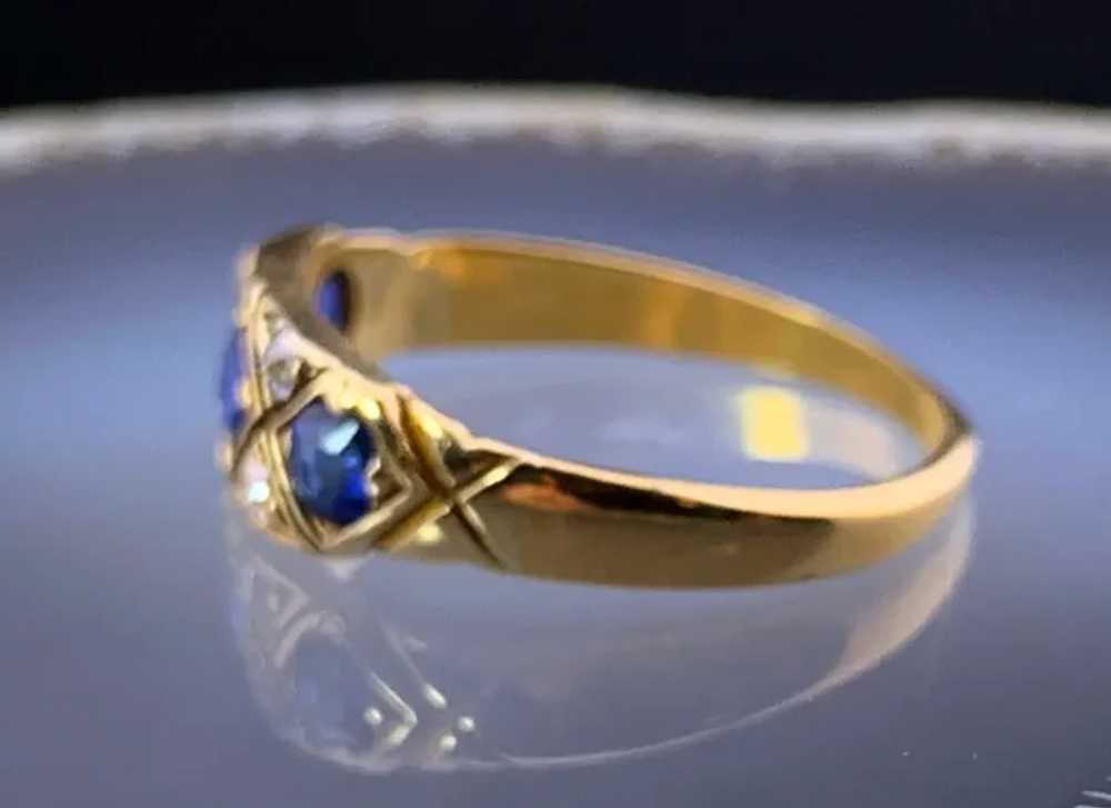 Antique 14K, Diamond & Sapphire Ring - image 3