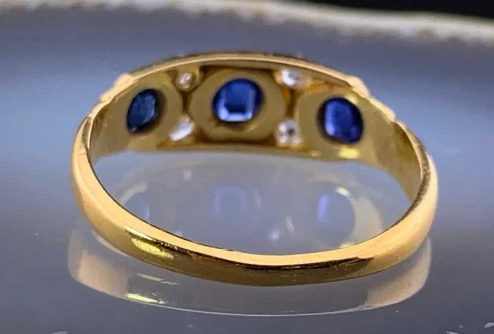 Antique 14K, Diamond & Sapphire Ring - image 4