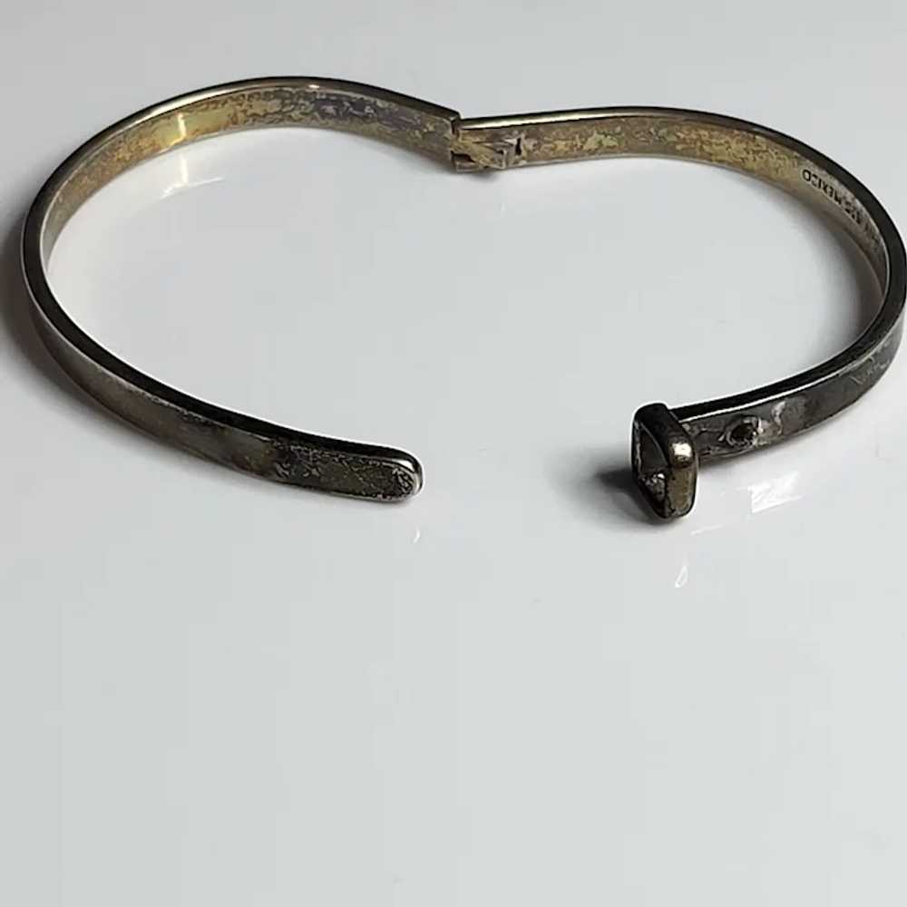 Vintage Sterling Silver Clasp Belt Bracelet - image 5