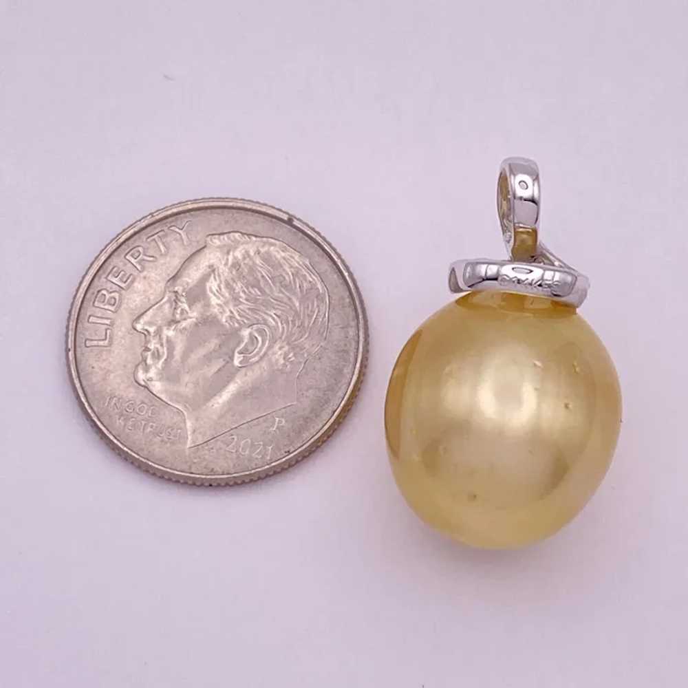 Golden South Seas Cultured Pearl and Diamond Pend… - image 3