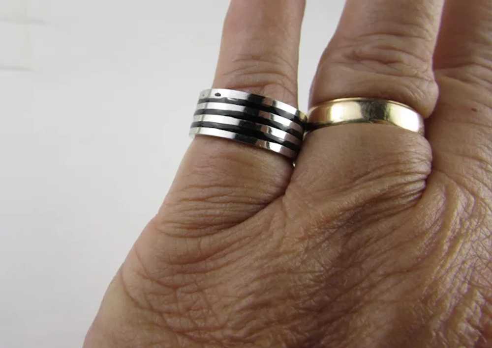 Titanium Ring With Black Stripes - image 11