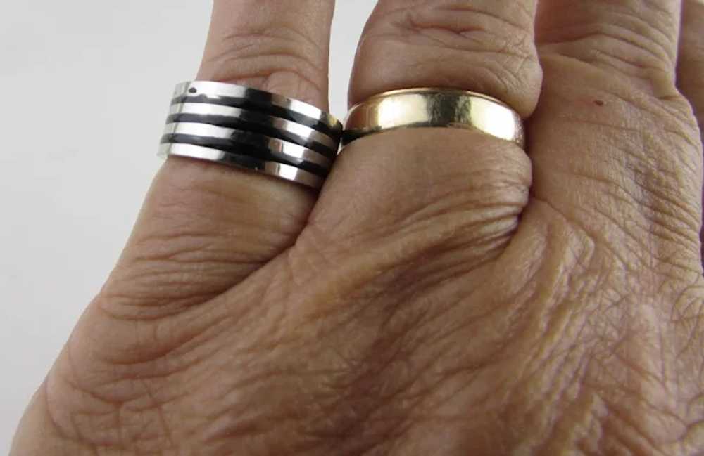 Titanium Ring With Black Stripes - image 2