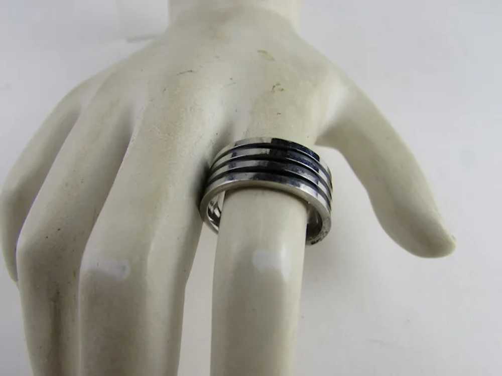 Titanium Ring With Black Stripes - image 3