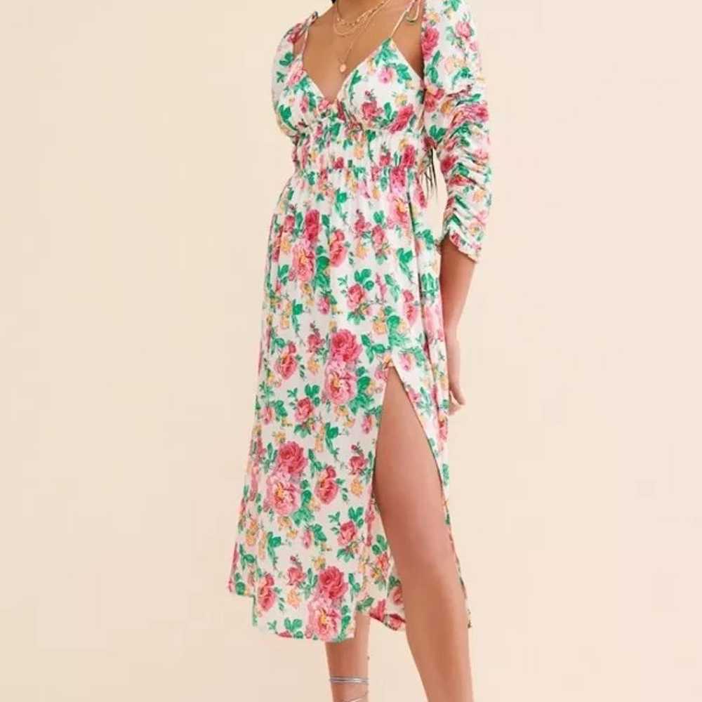 For Love & Lemons Floral Ruched Long Sleeve Leg S… - image 2