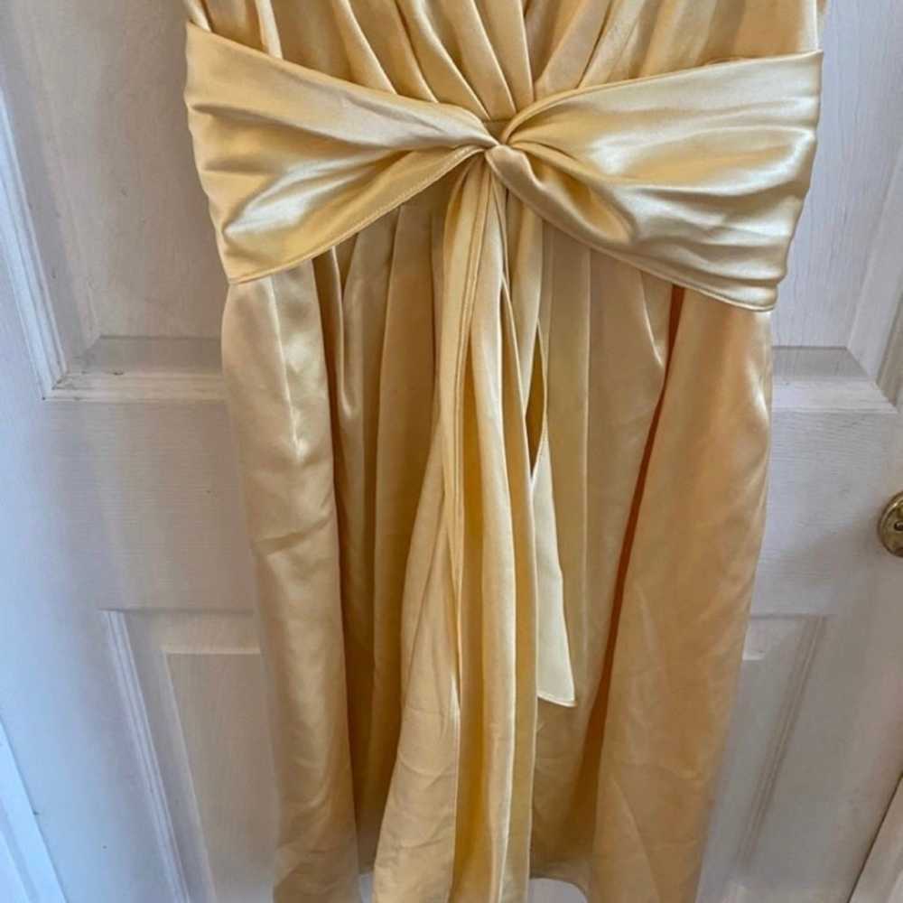 Rickie Freeman Teri Jon Silk Gold Cocktail Dress - image 3