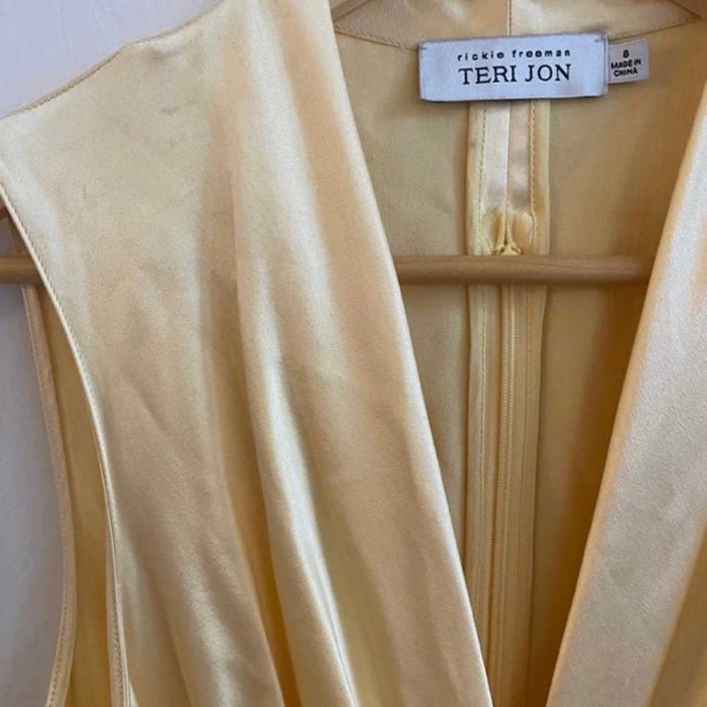 Rickie Freeman Teri Jon Silk Gold Cocktail Dress - image 4