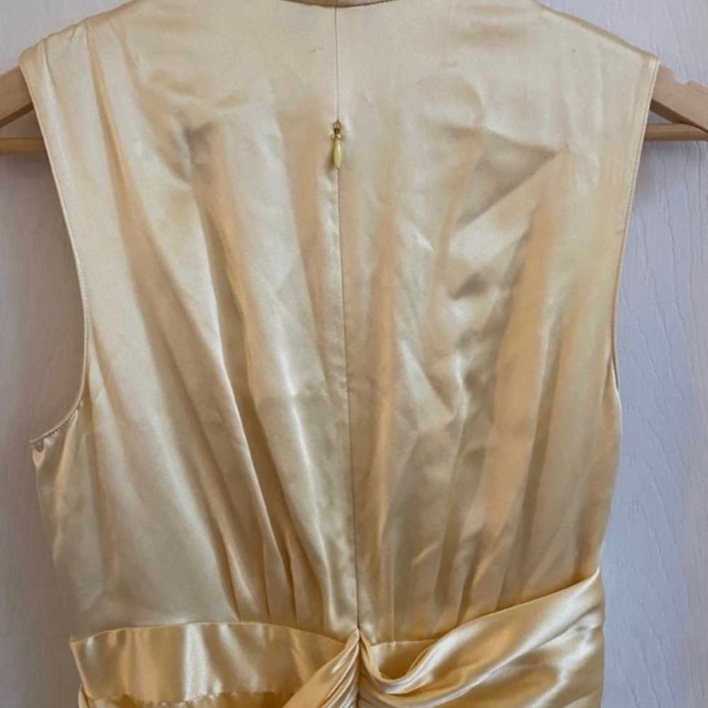 Rickie Freeman Teri Jon Silk Gold Cocktail Dress - image 5
