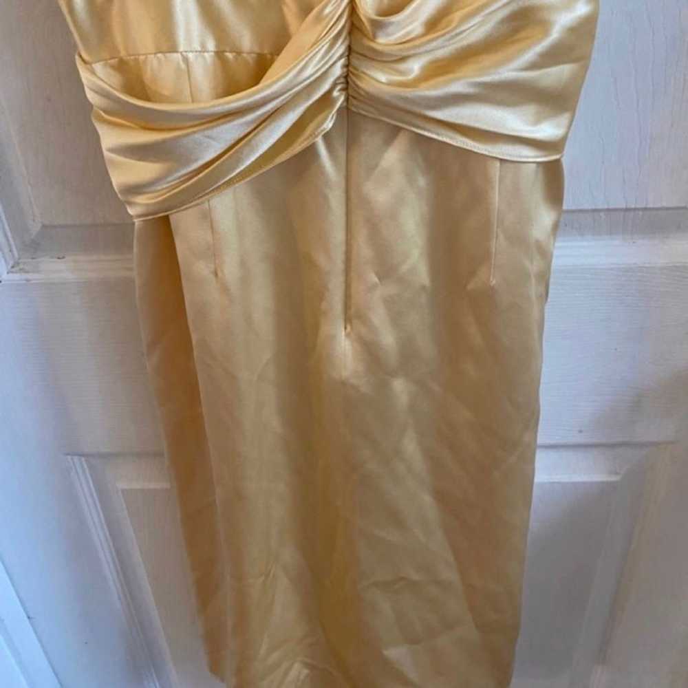 Rickie Freeman Teri Jon Silk Gold Cocktail Dress - image 7