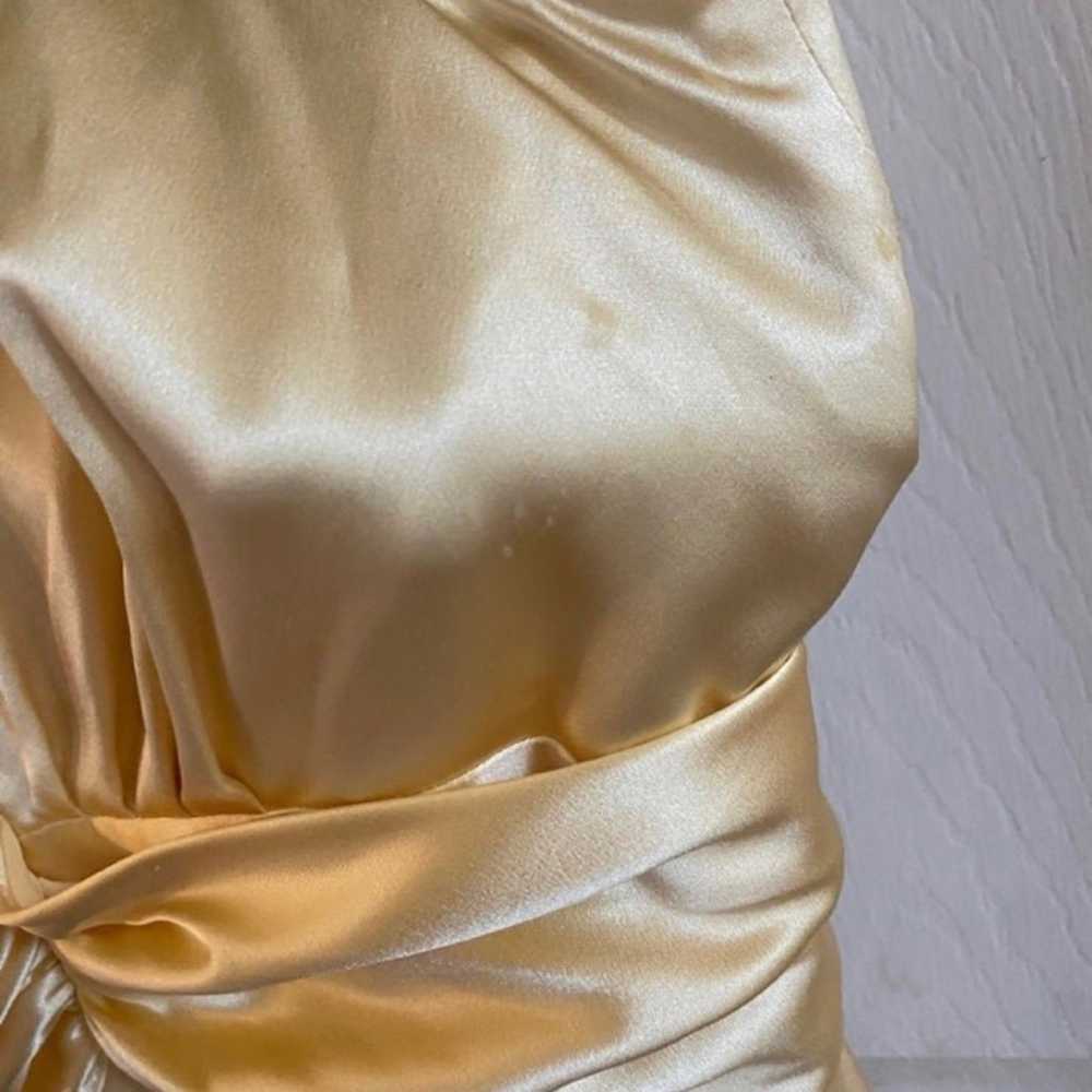 Rickie Freeman Teri Jon Silk Gold Cocktail Dress - image 8