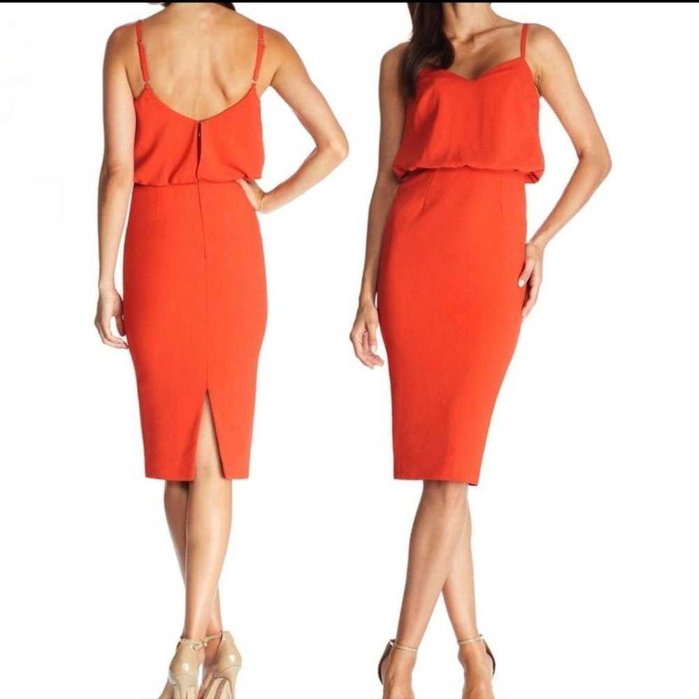 Dress the Population Alondra Orange Popover Sleev… - image 1