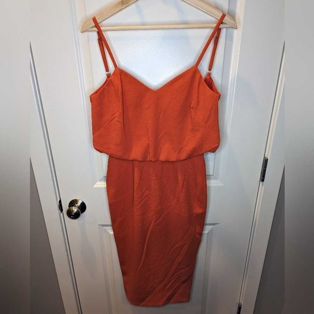 Dress the Population Alondra Orange Popover Sleev… - image 2