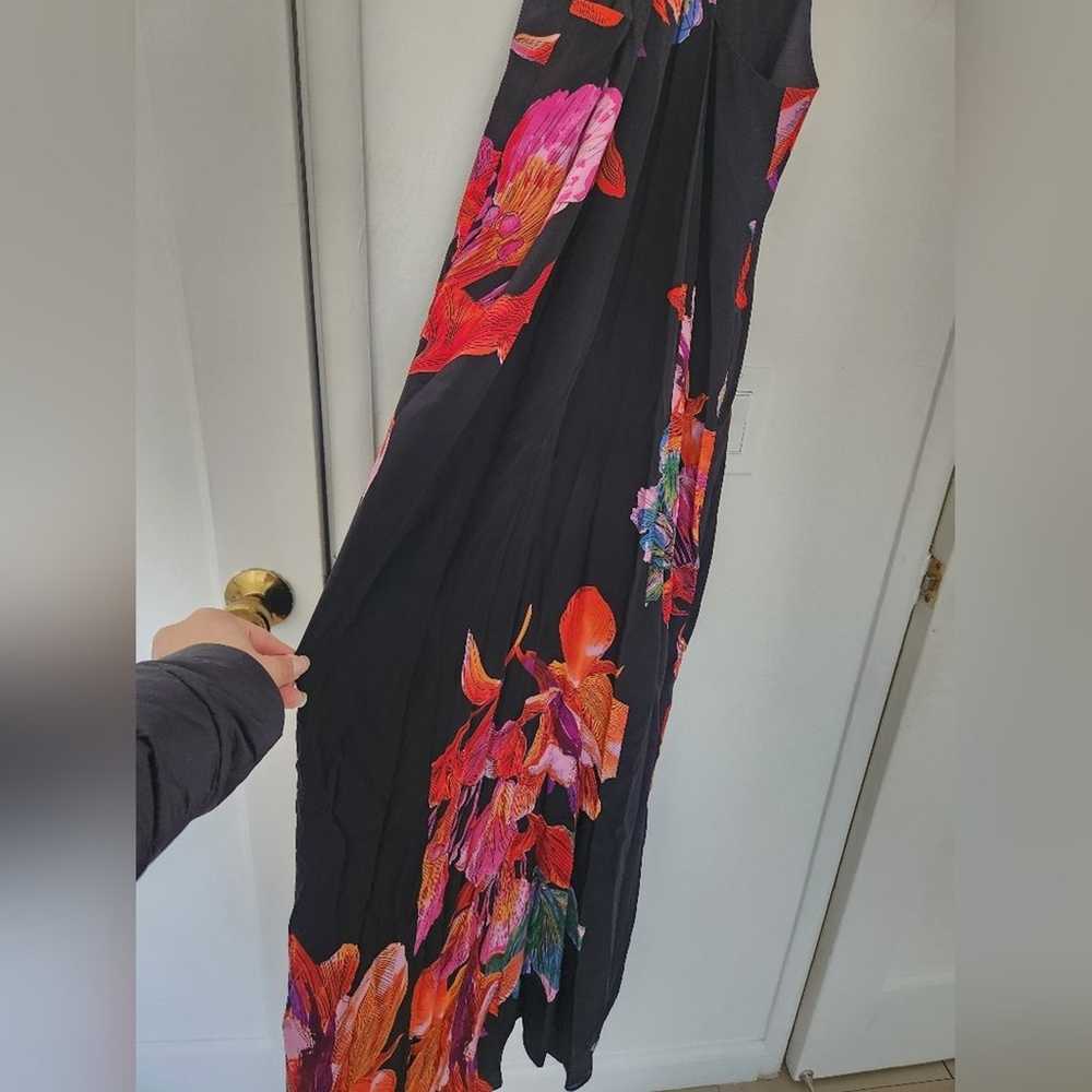 Anthropologie Black & Pink Floral Cayman Silk Max… - image 7