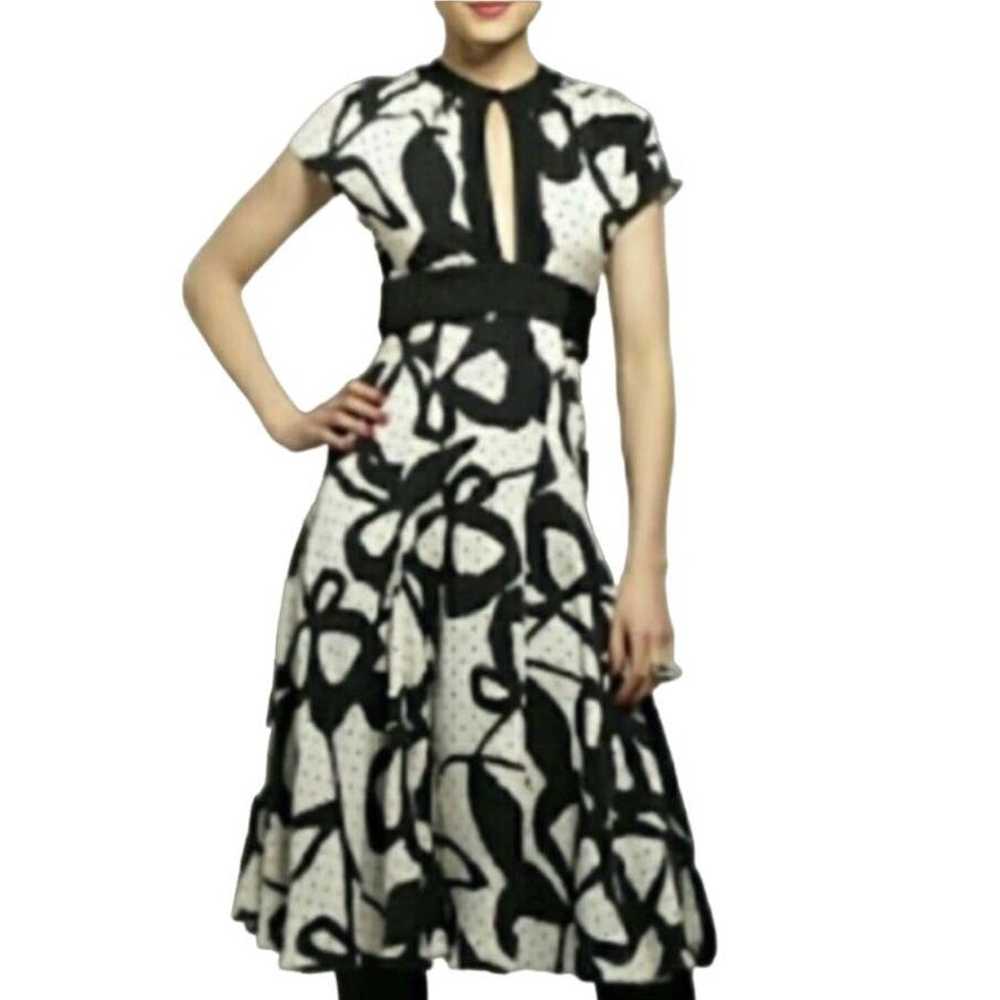 Diane von Furstenberg Silk Wool Midi Dress Abstra… - image 2