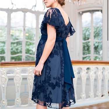 Seraphine Maternity Dress - Navy Blue Floral Lace