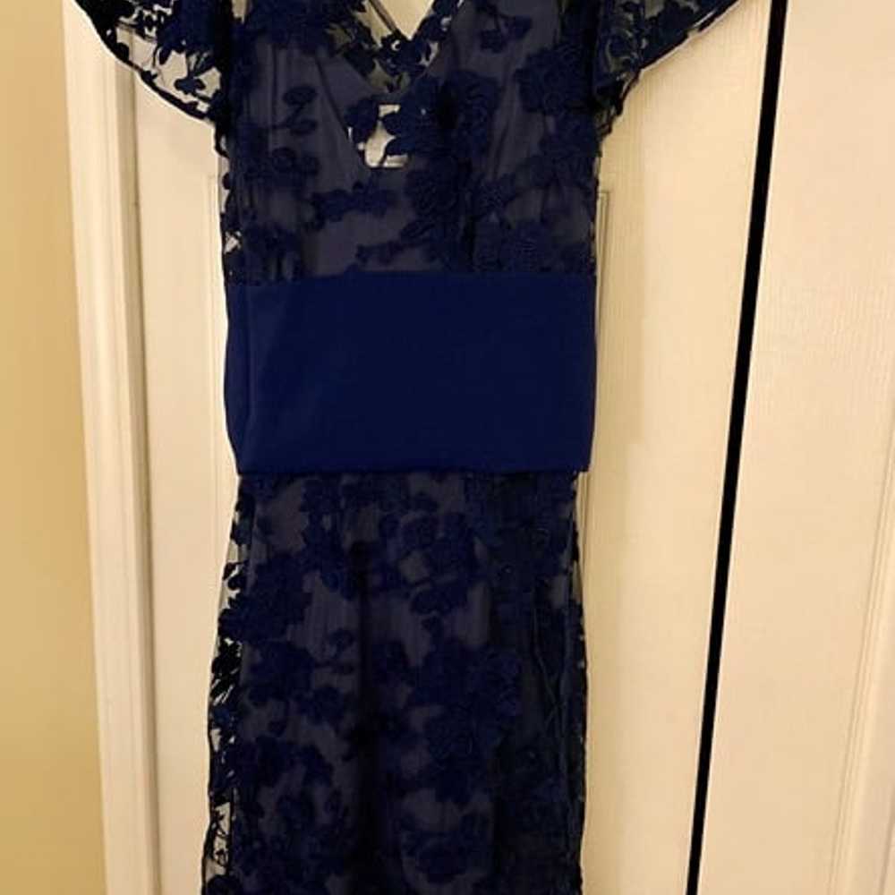 Seraphine Maternity Dress - Navy Blue Floral Lace - image 4