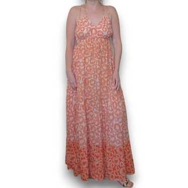Roller Rabbit Orange Printed Summer Maxi Dress