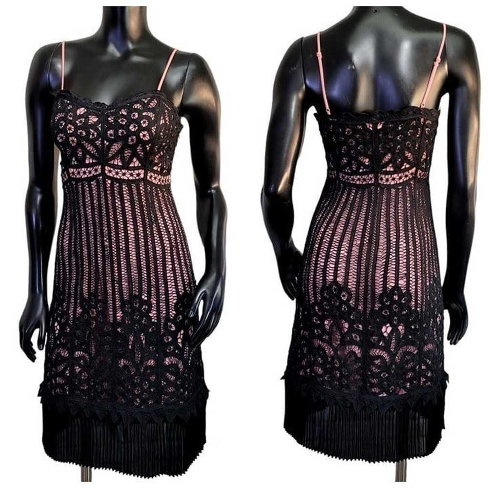 Vintage 90s Y2K Betsey Johnson Lace Crochet Overl… - image 1