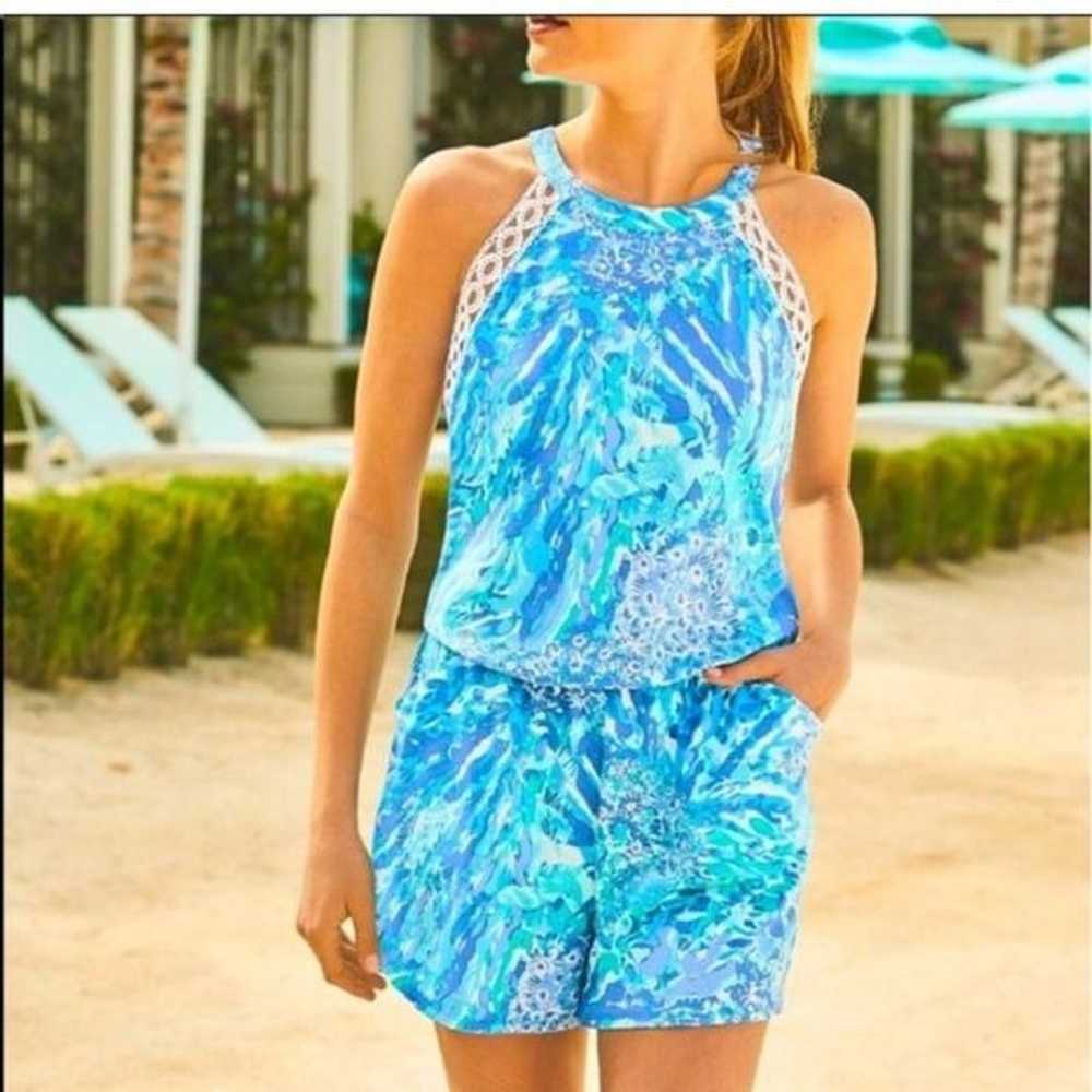 Lily Pulitzer Lala Romper in Blue Haven Hey Soleil - image 3