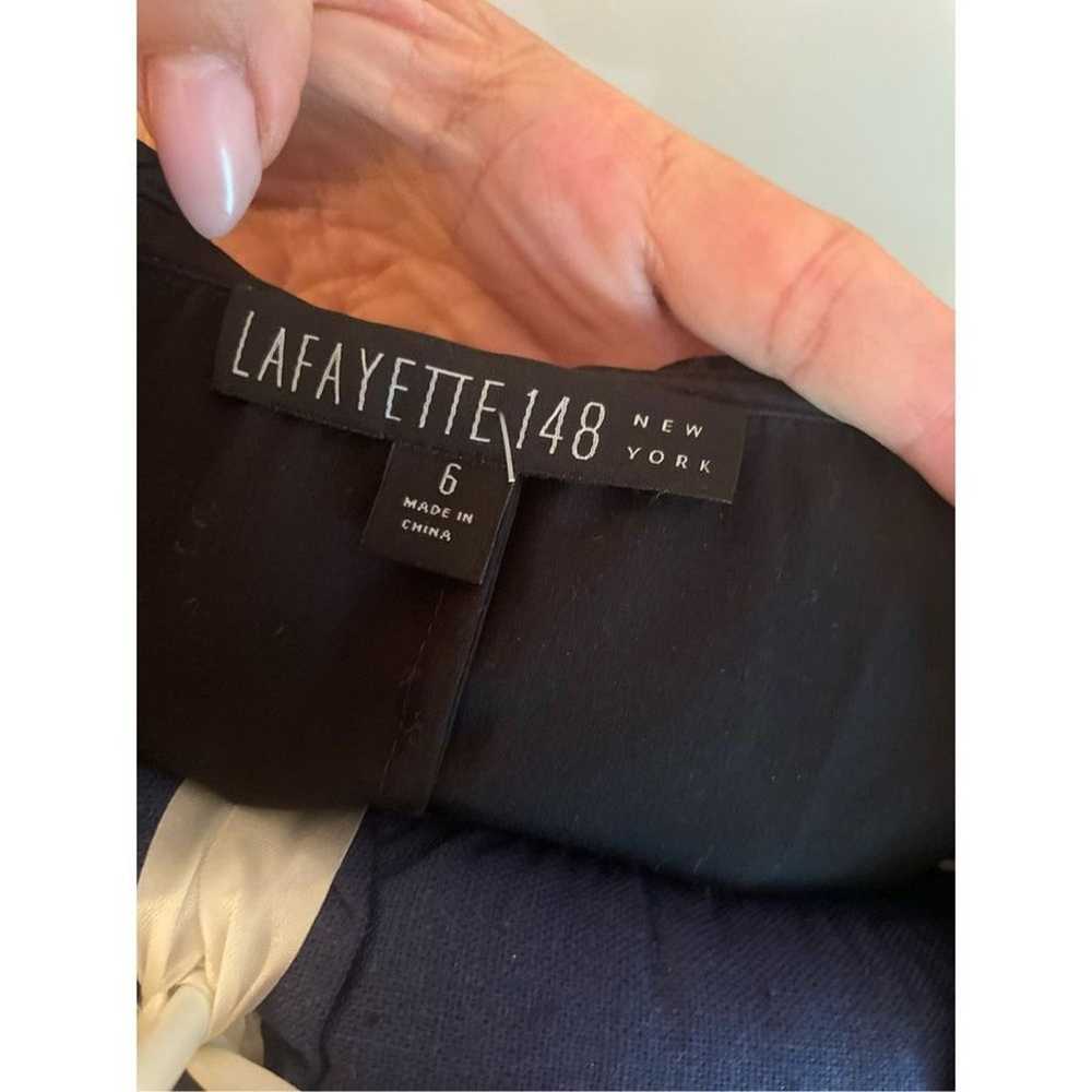 Lafayette 143 New York black poplin dress size 6 - image 4