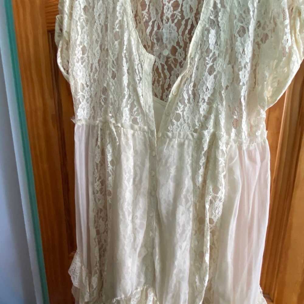 RARE Free People lace button down dress size M - image 4