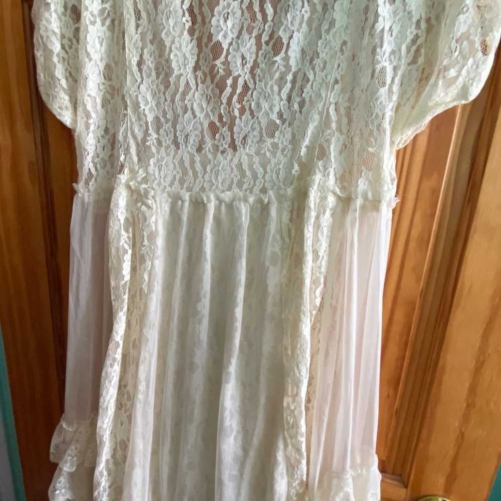 RARE Free People lace button down dress size M - image 5