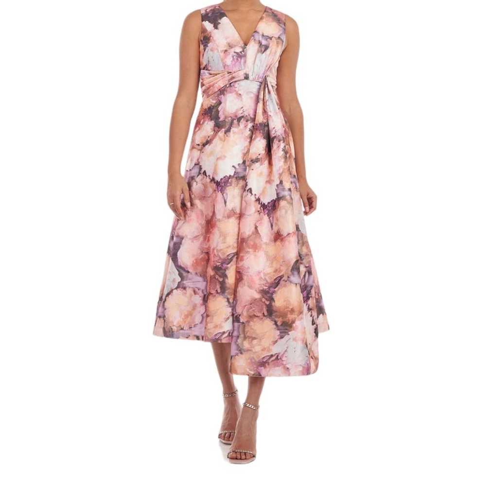 Kay Unger Dress Lani midi sleeveless pink floral … - image 10