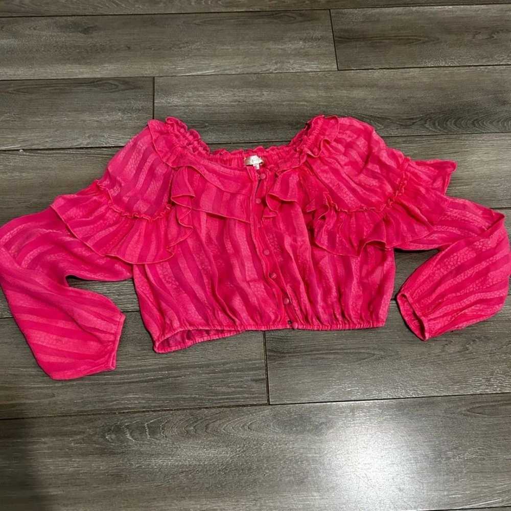 LoveShackFancy Hot Pink Popover Blouse and Mini S… - image 5