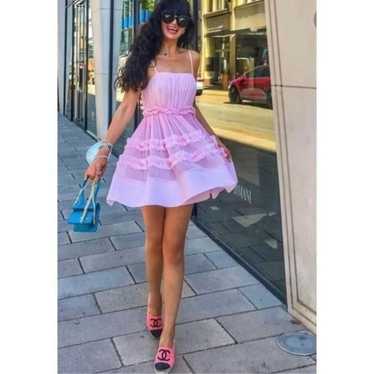 Zara pink tulle bloggers Mini dress size S - image 1